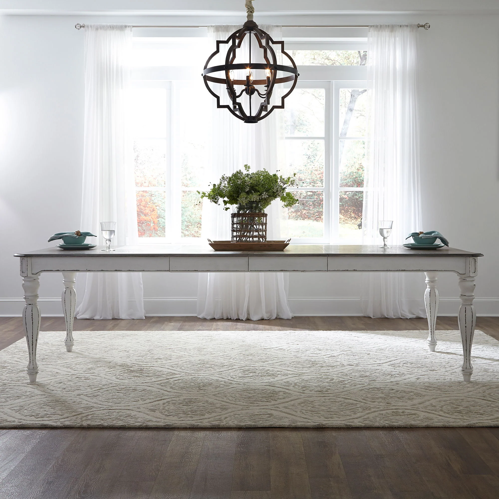 Magnolia Manor - Rectangular Leg Dining Table - Antique White - Image 1