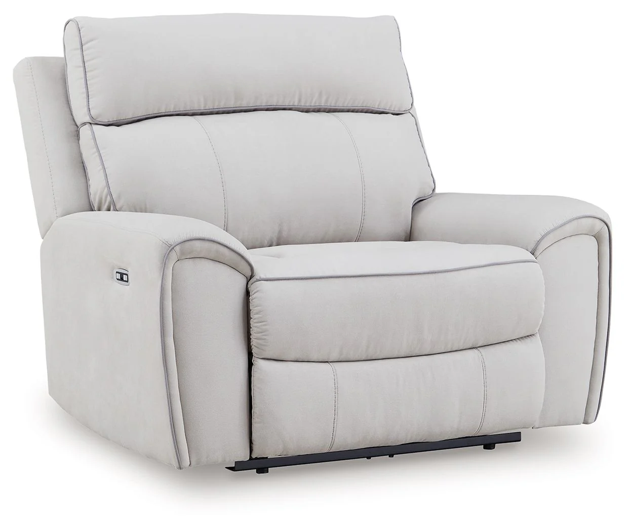 Social Pointe – Power Recliner / Adjustable Headrest – Pearl / Ash