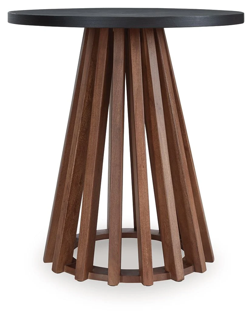 Kallari - Round End Table - Warm Brown / Black - Image 1