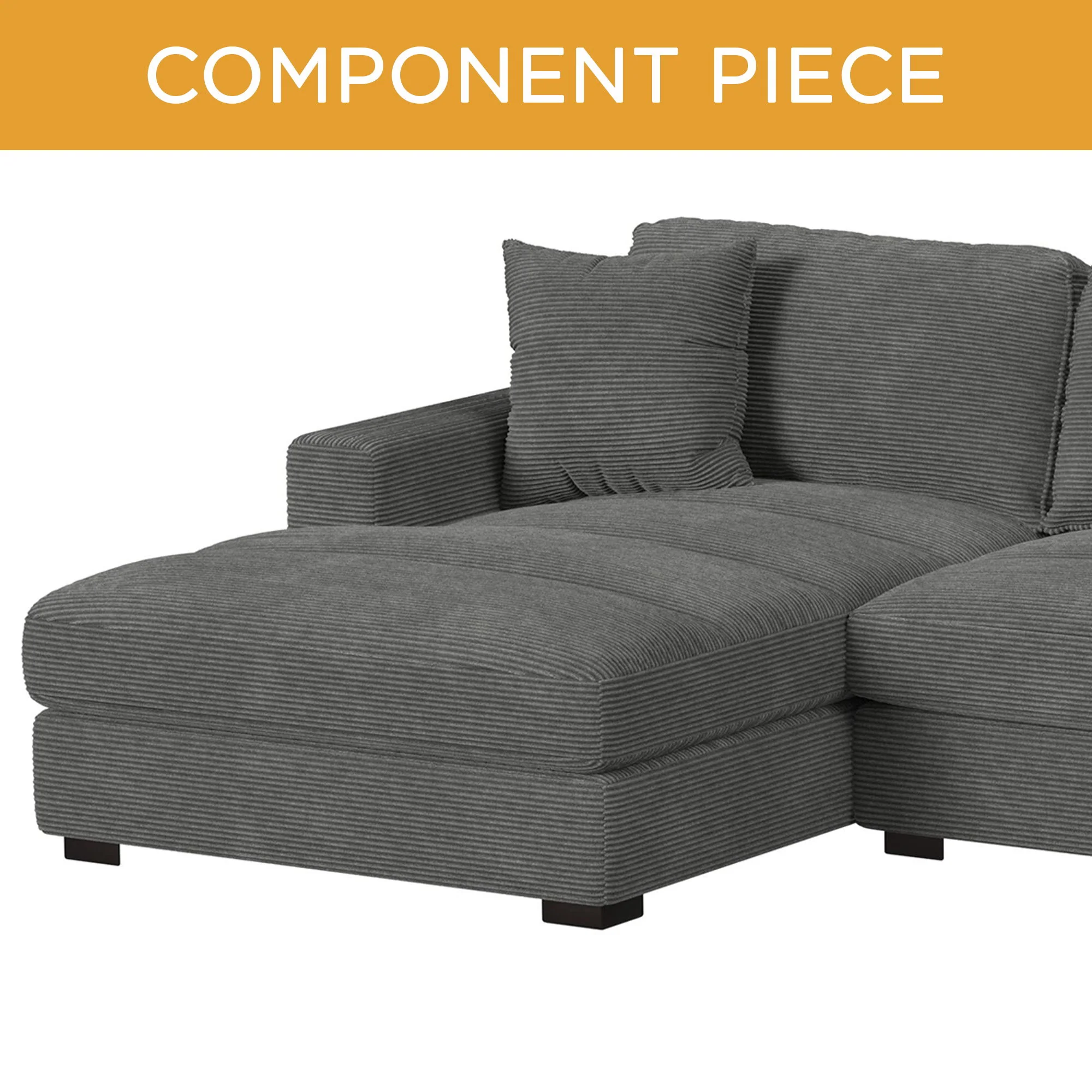 Arizona – Modular LHF Chaise With 1 Pillow 20″ – Steno Charcoal