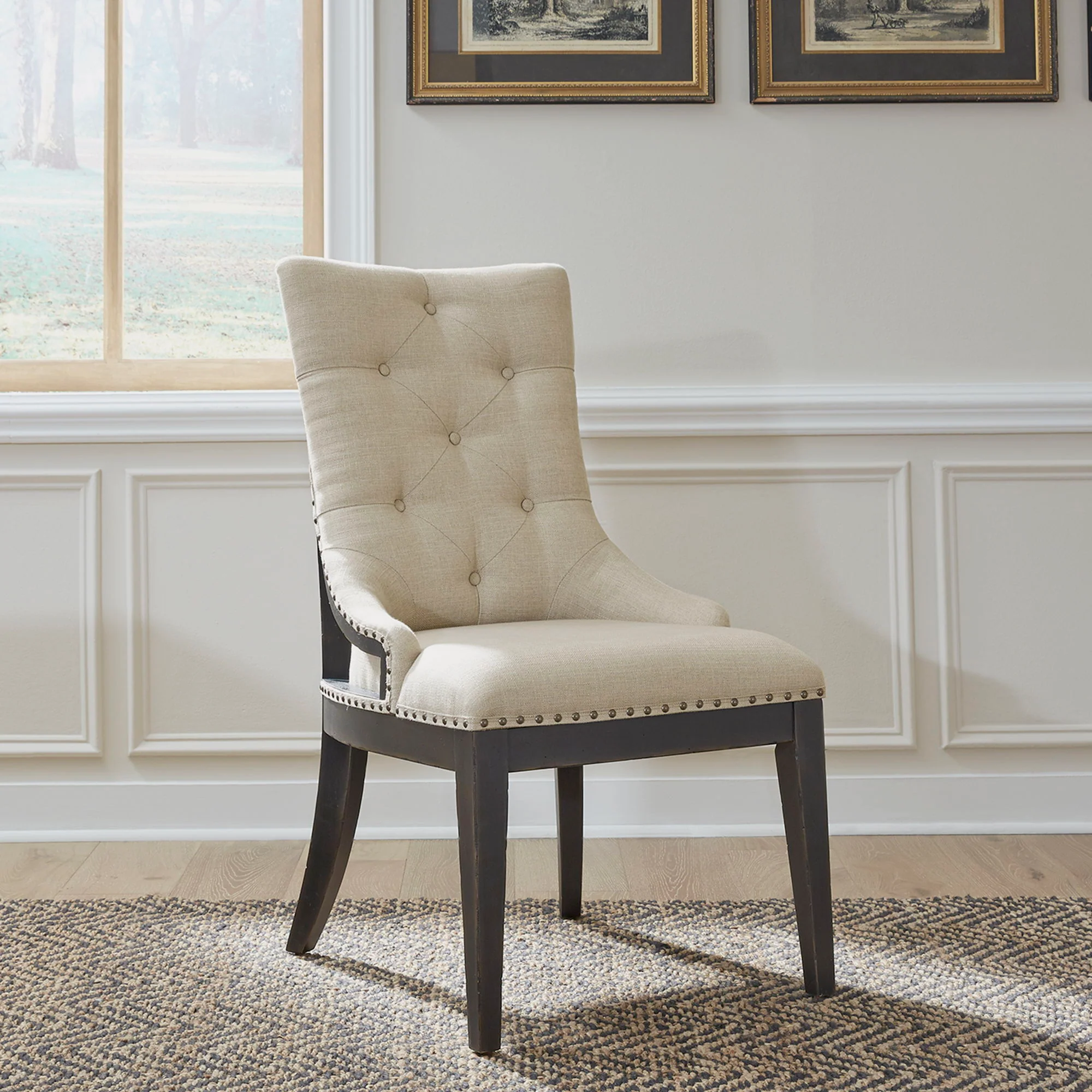 Americana Farmhouse - Upholstered Shelter Side Chair - Image 2