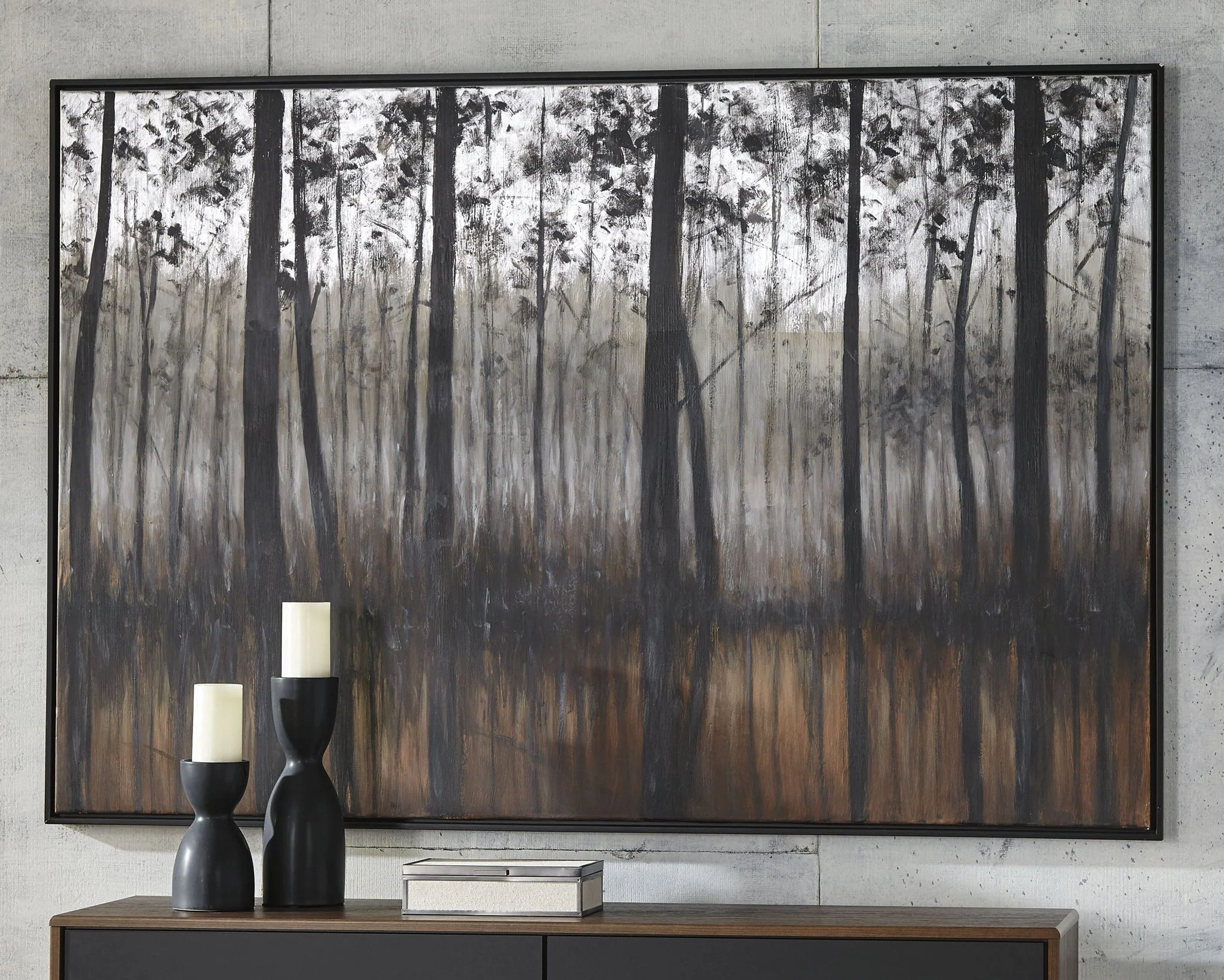 Philyra - Wall Art - Black / Orange / Silver - Image 2