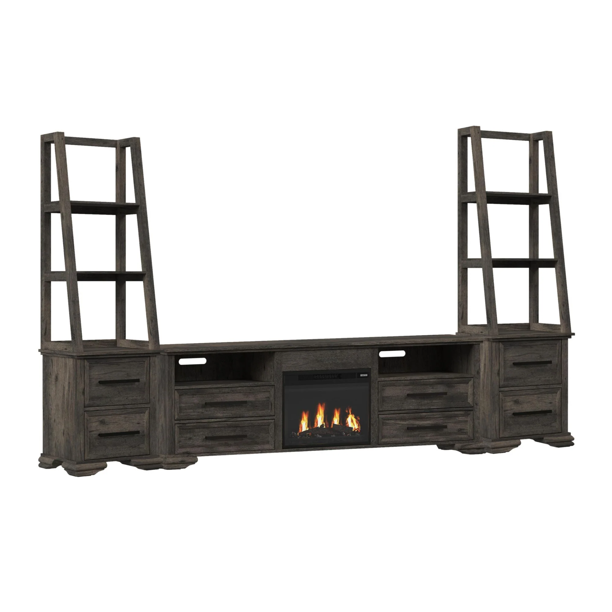 Park Ridge – 4 Piece Entertainment Unit With 82” TV Console – Charcoal