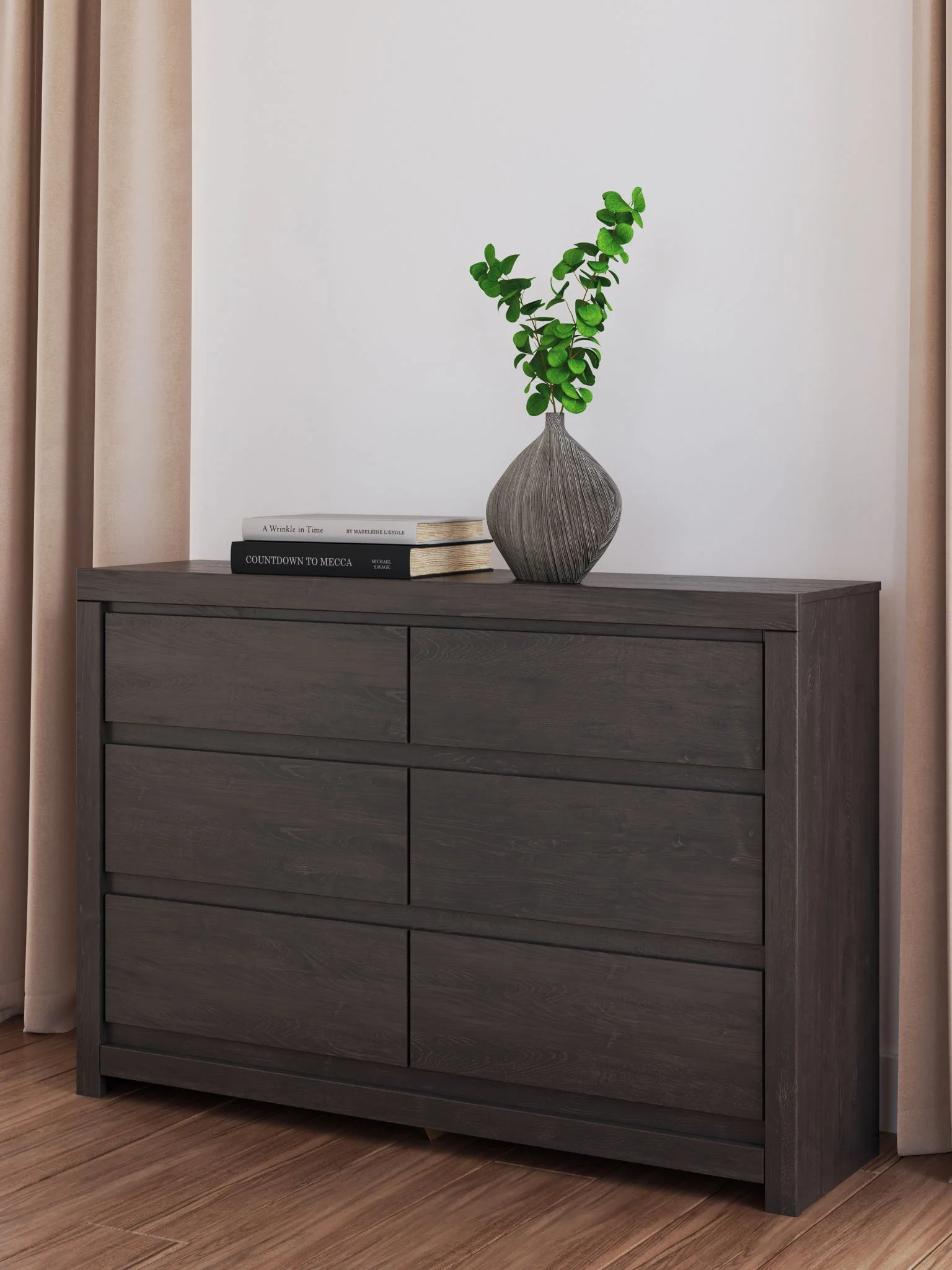 Fraluna - Six Drawer Dresser - Charcoal - Image 3