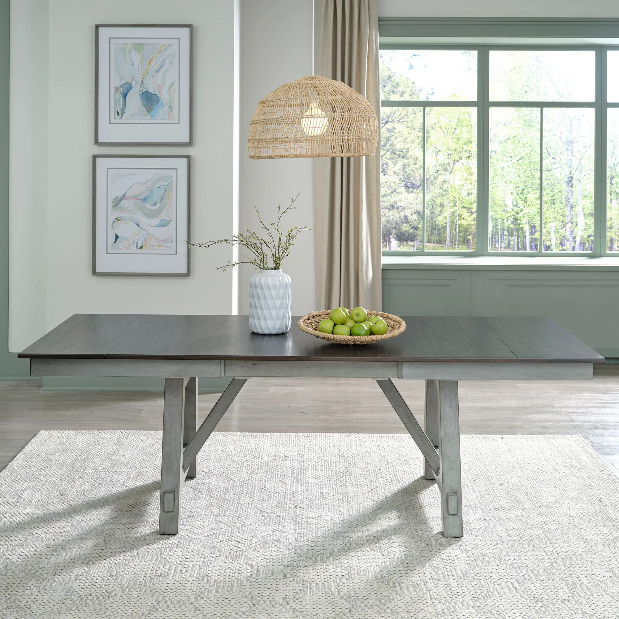 Newport - Trestle Table - Smokey Gray / Carbon Gray - Image 1