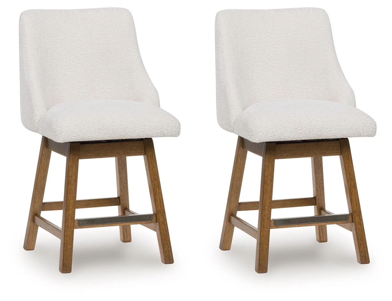 Cabalynn - Upholstered Swivel Barstool (Set of 2) - Oatmeal / Light Brown - Image 1