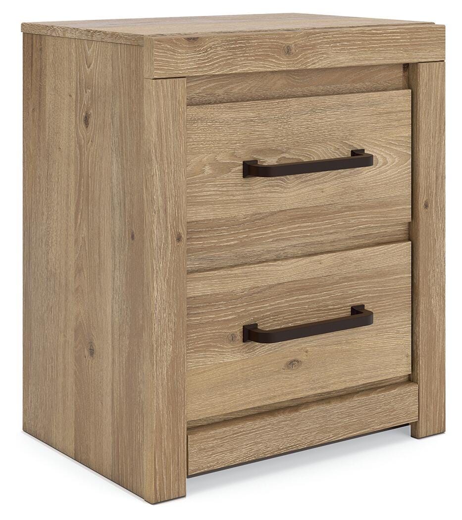 Brozmont – Two Drawer Night Stand – Tan