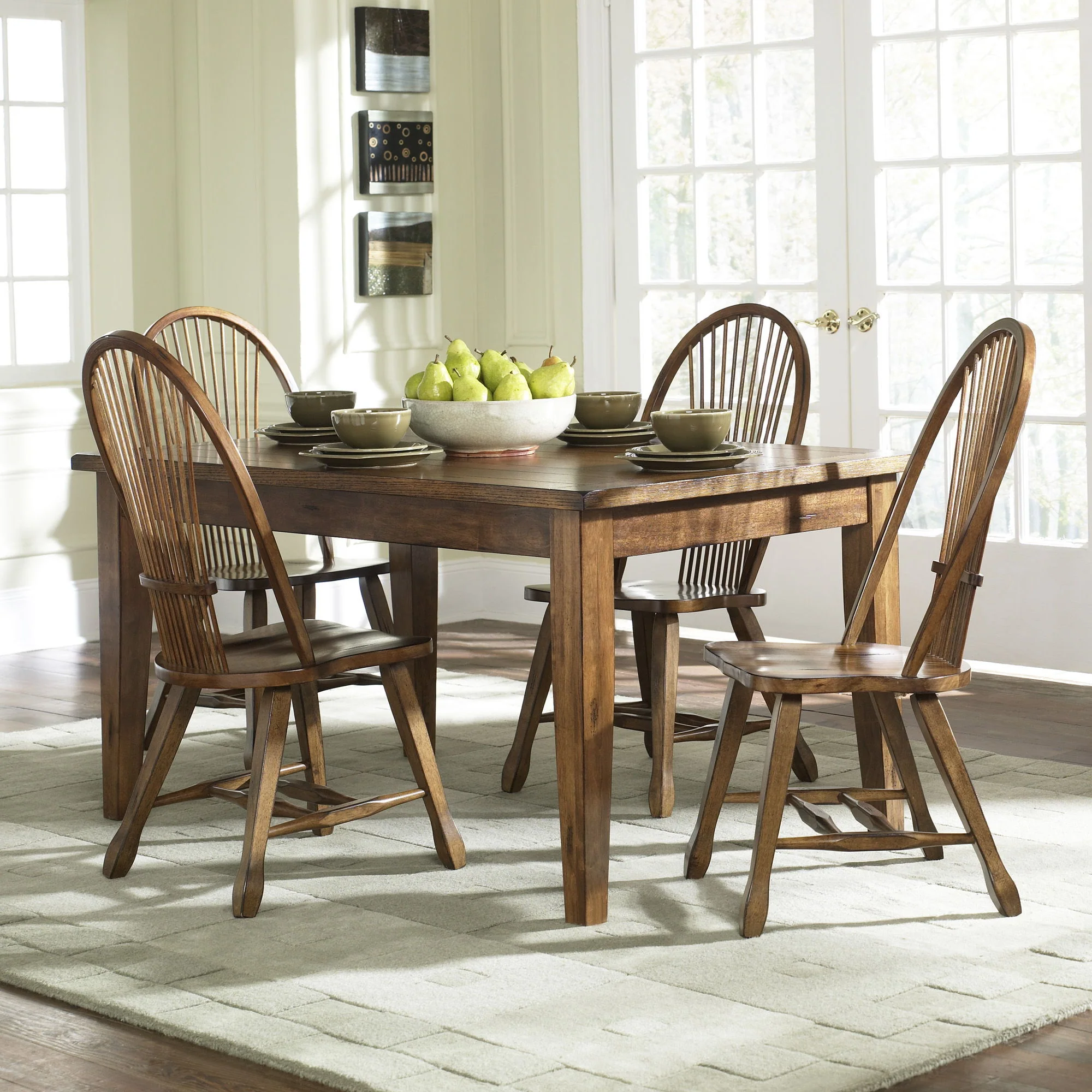 Treasures - Rectangular Leg Dining Table - Rustic Oak - Image 1