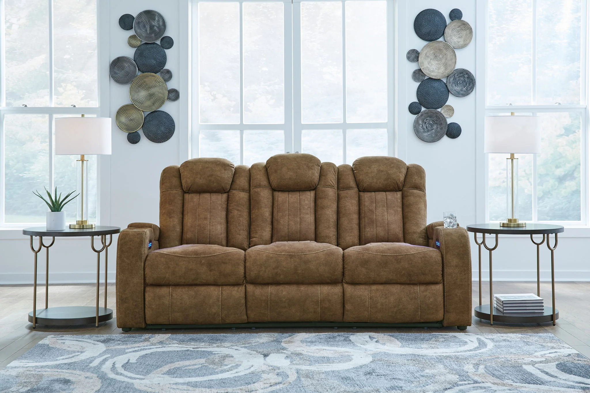 Wolfridge - Power Reclining Sofa With Adj Headrest - Brindle - Image 3