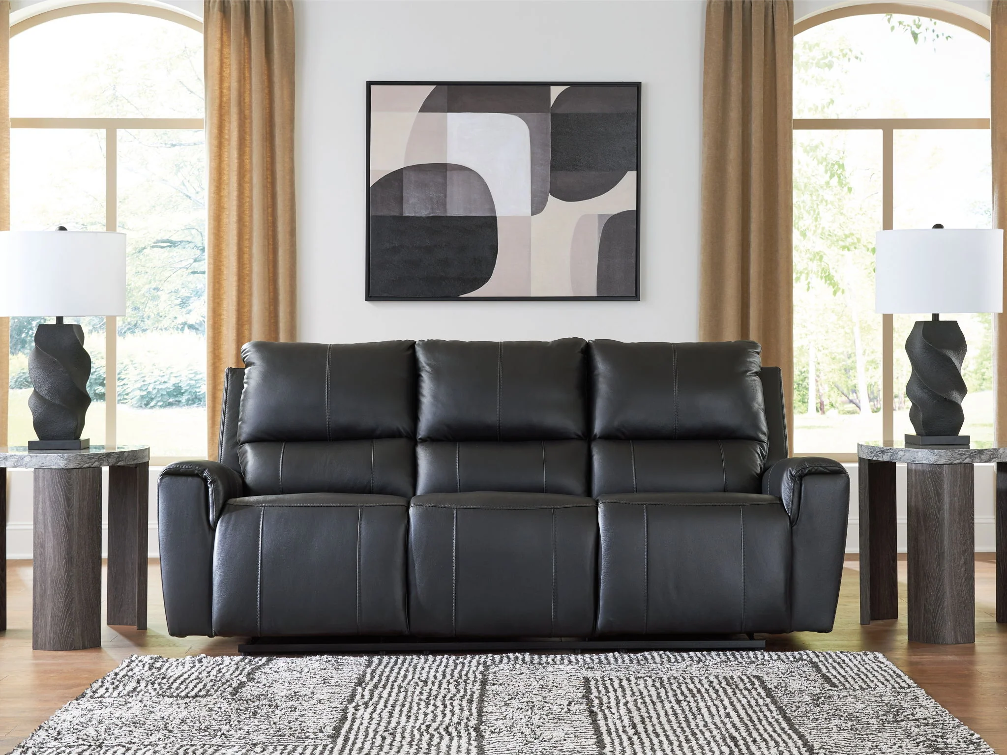 Glossmore - Reclining Sofa - Black - Image 3