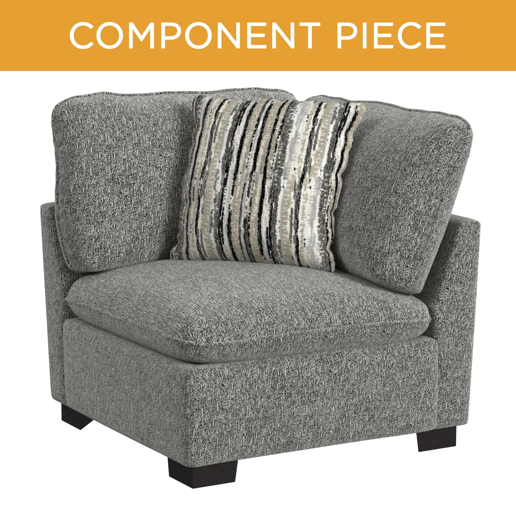 Deville – Modular Corner With 1 Mix Moonlight Pillow – Nova Gray