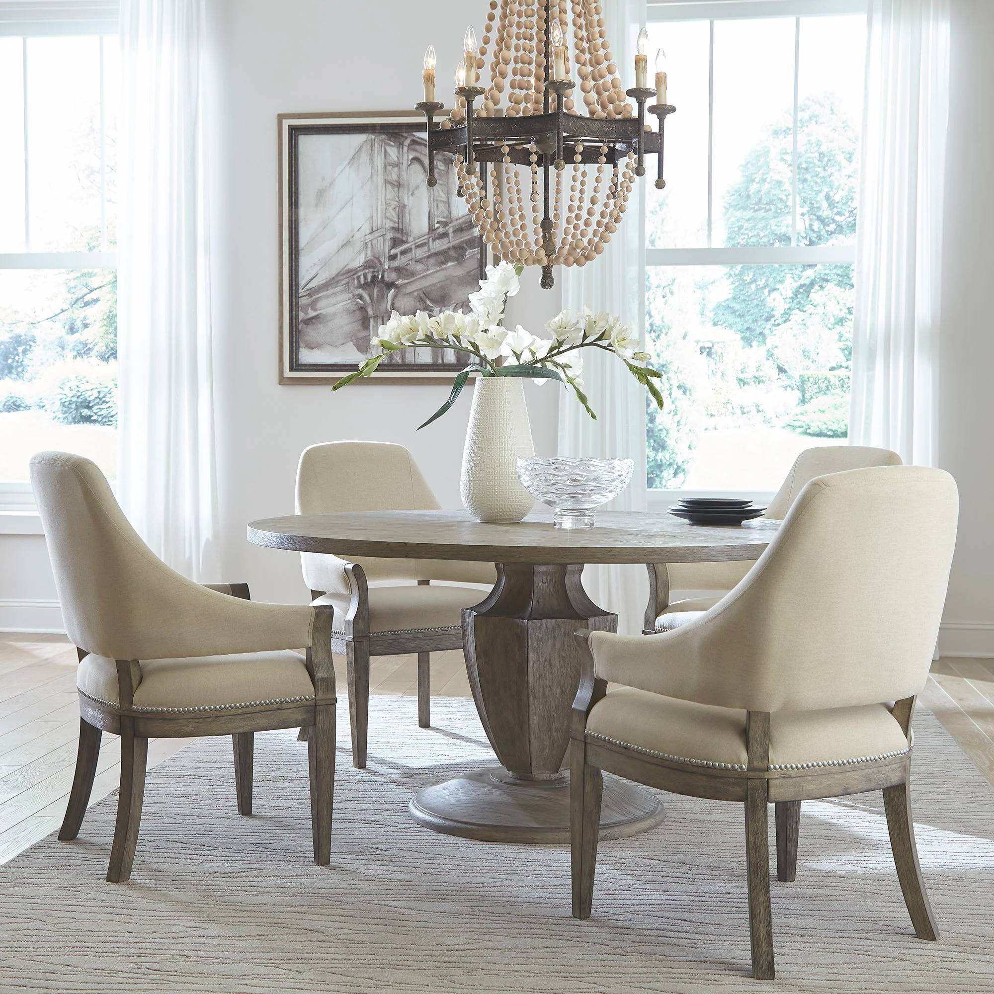 Westfield - 5 Piece Pedestal Table Set - Havana Brown - Image 1