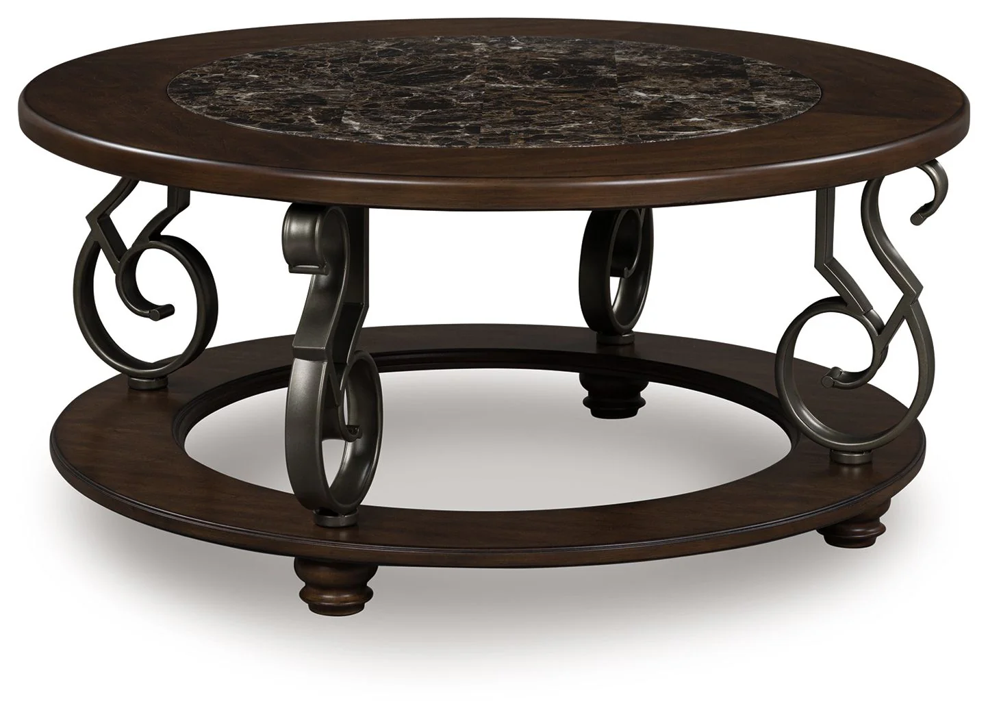 Frallyn - Round Cocktail Table - Dark Brown - Image 1