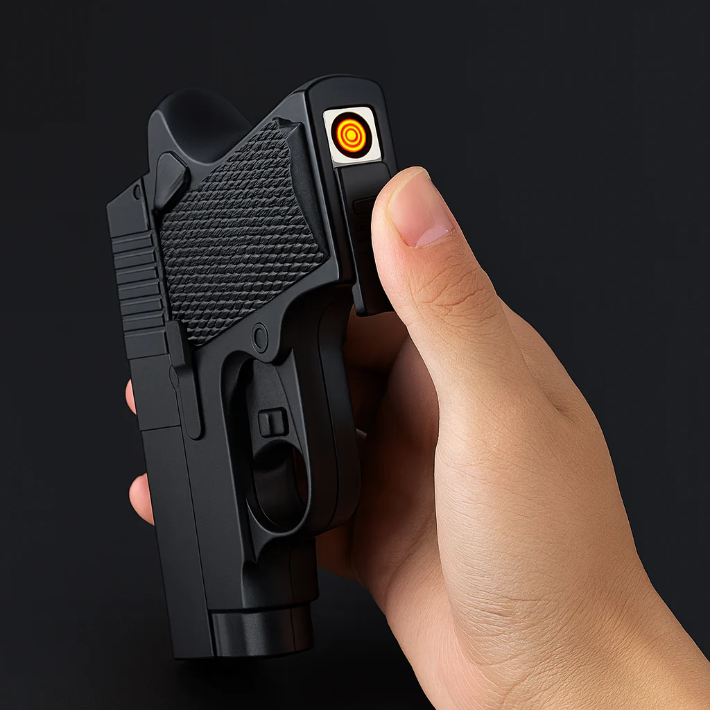 Mini Handgun Shape Hidden Storage Electric Lighter