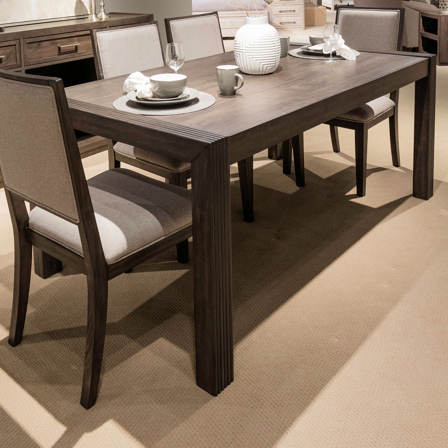 Modern Edge - Rectangular Leg Table - Caffe - Image 1