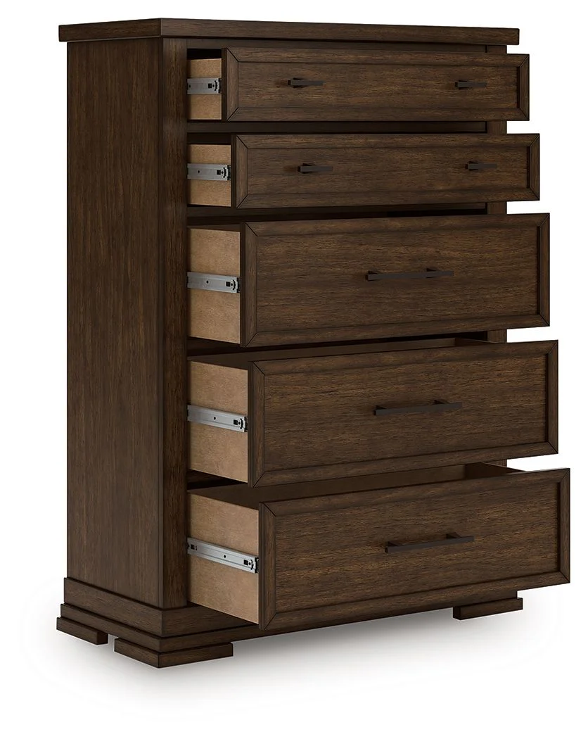 Taffenbrook - Five Drawer Chest - Medium Brown - Image 1
