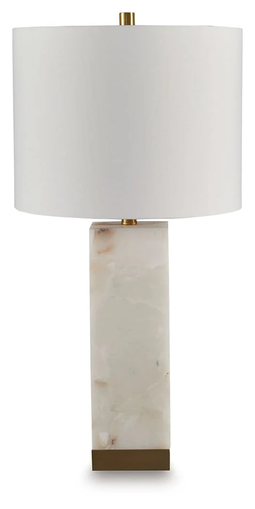 Linderfield - Alabaster Table Lamp - White / Gold Finish - Image 1