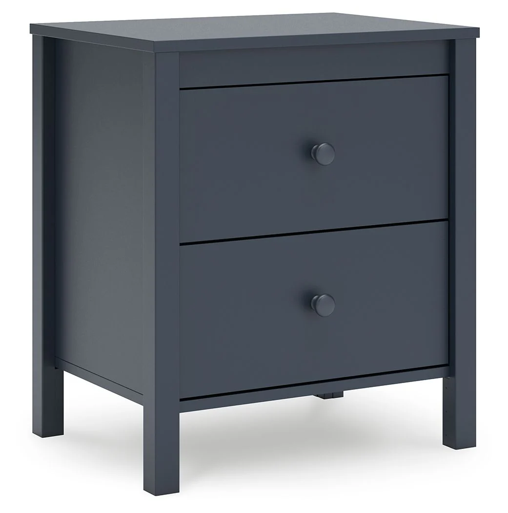 Simmenfort – Two Drawer Night Stand – Navy Blue