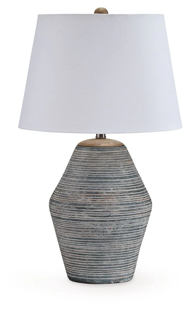 Lawrock - Terracotta Table Lamp - Antique Blue - Image 1