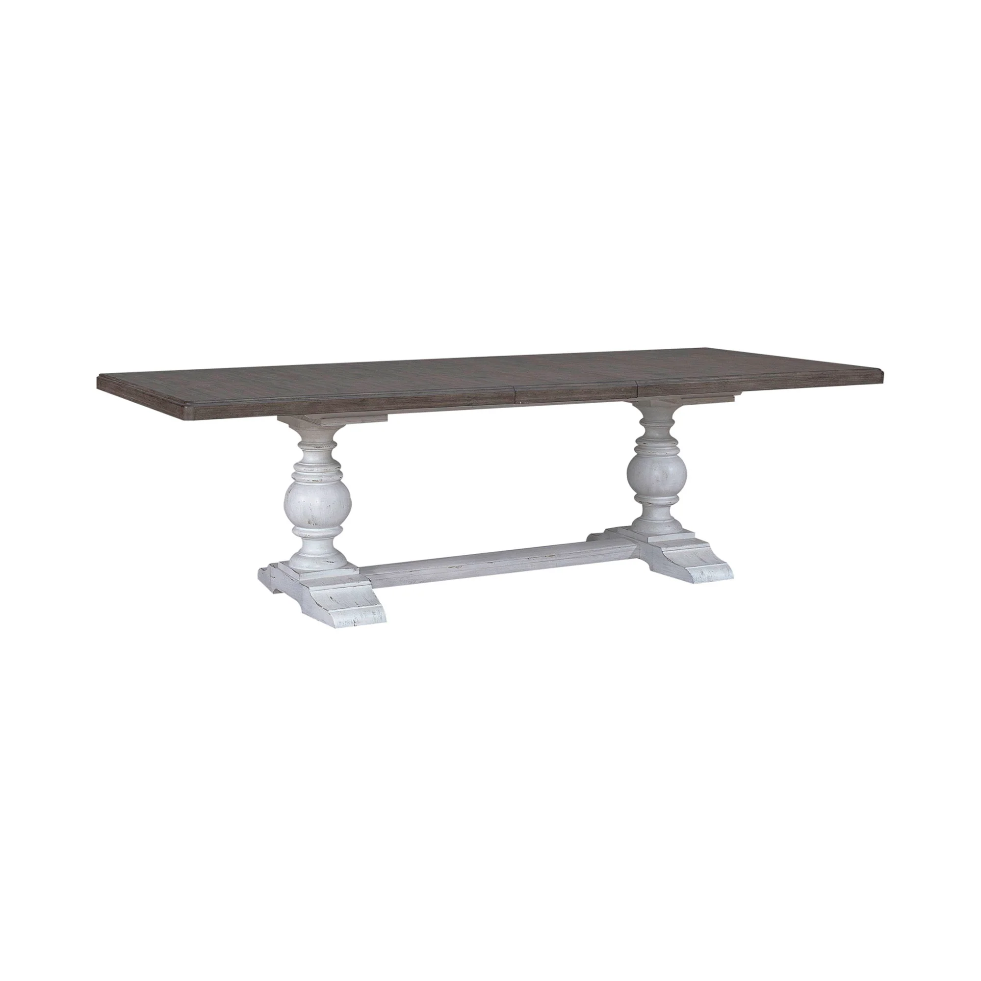 River Place - Trestle Table - Riverstone White & Tobacco - Image 1