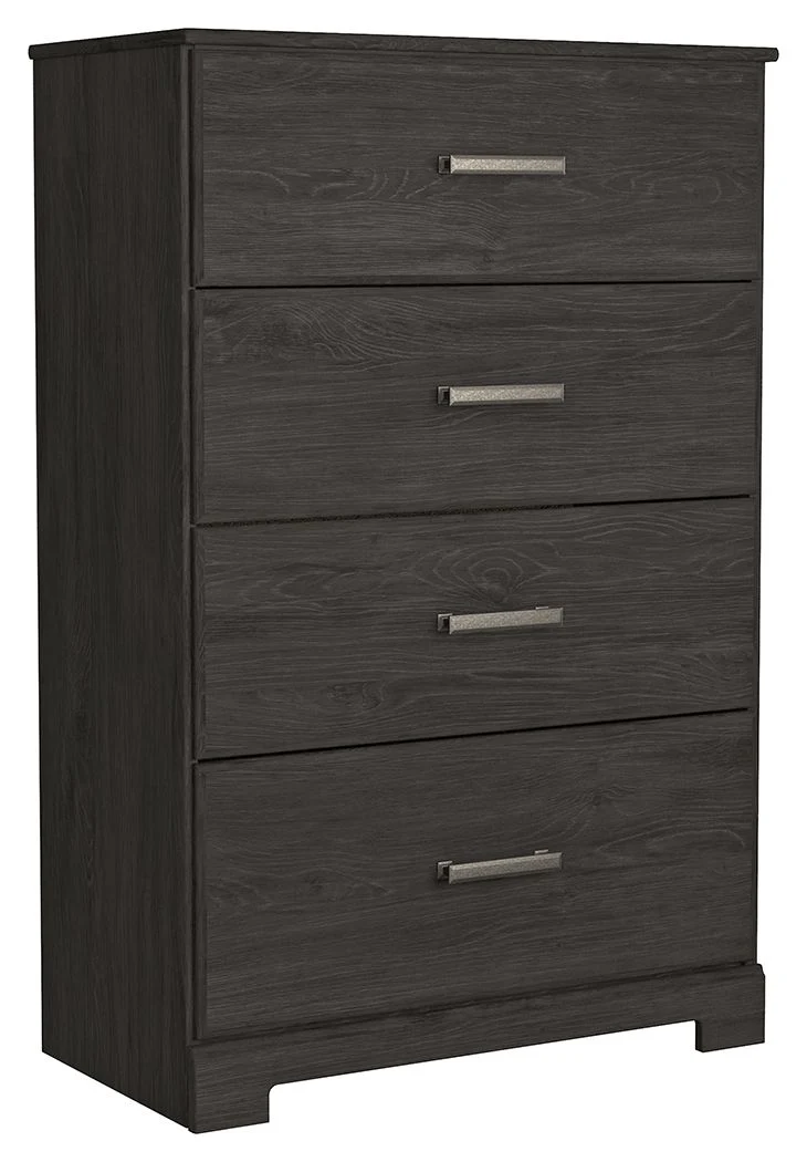 Belachime – Four Drawer Chest – Charcoal
