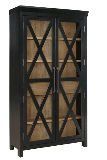 Ridgester – Display Cabinet – Light Brown / Black