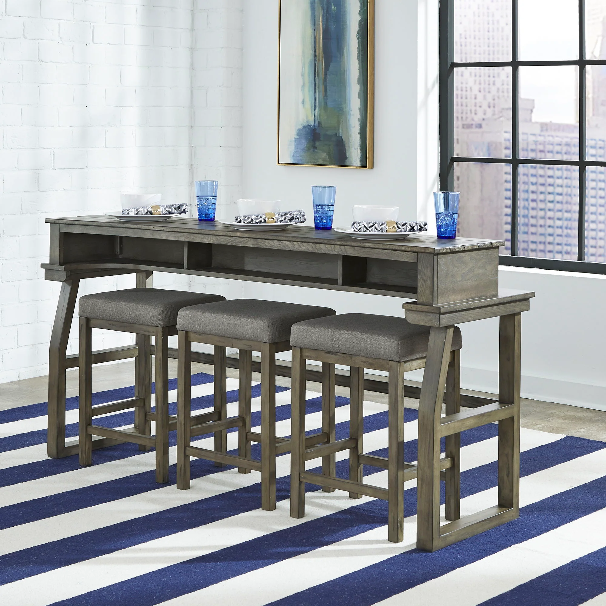 Hayden Way – 4 Piece Dining Room Set – Gray Wash