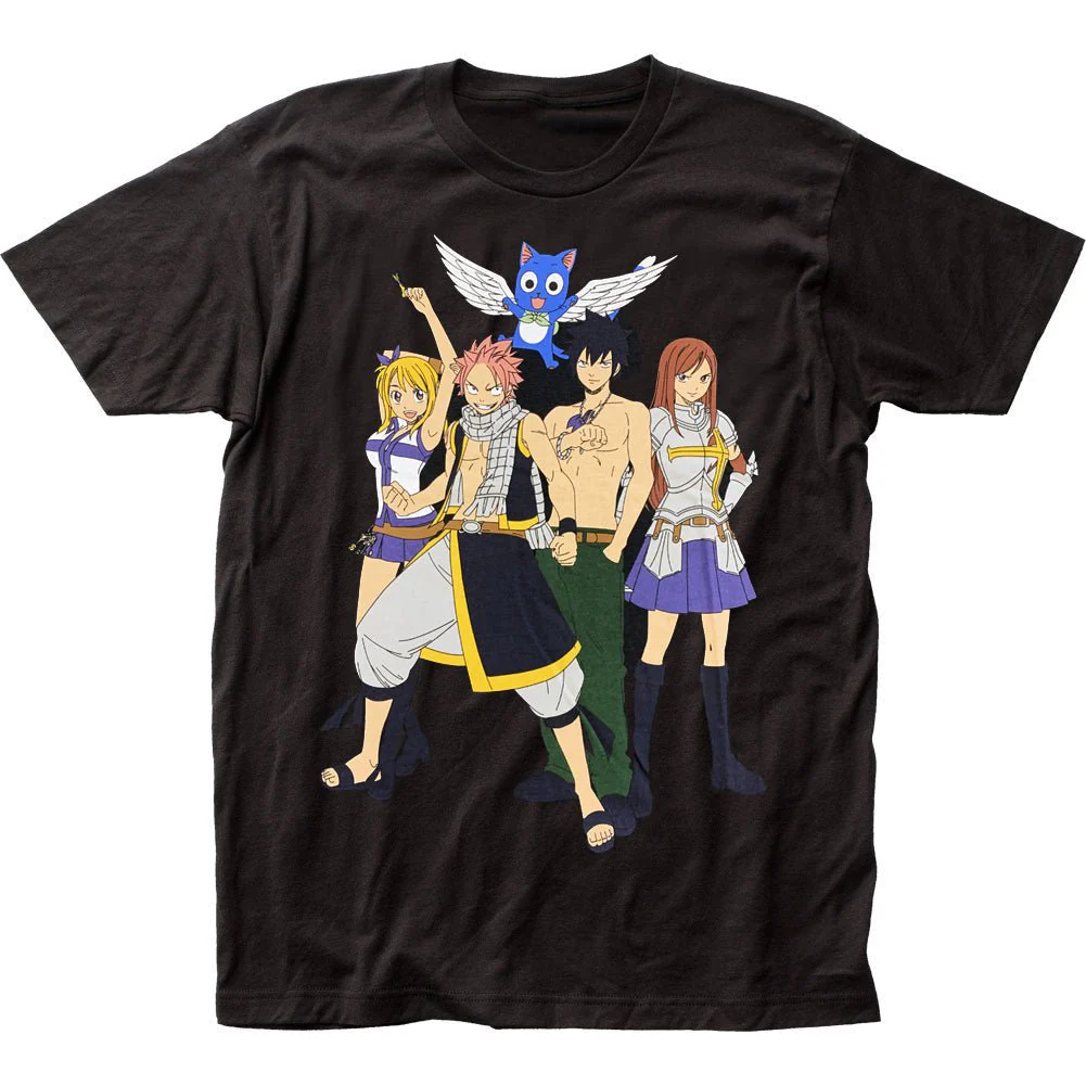 Fairy Tail Main Group Anime Adult T-Shirt - Image 1