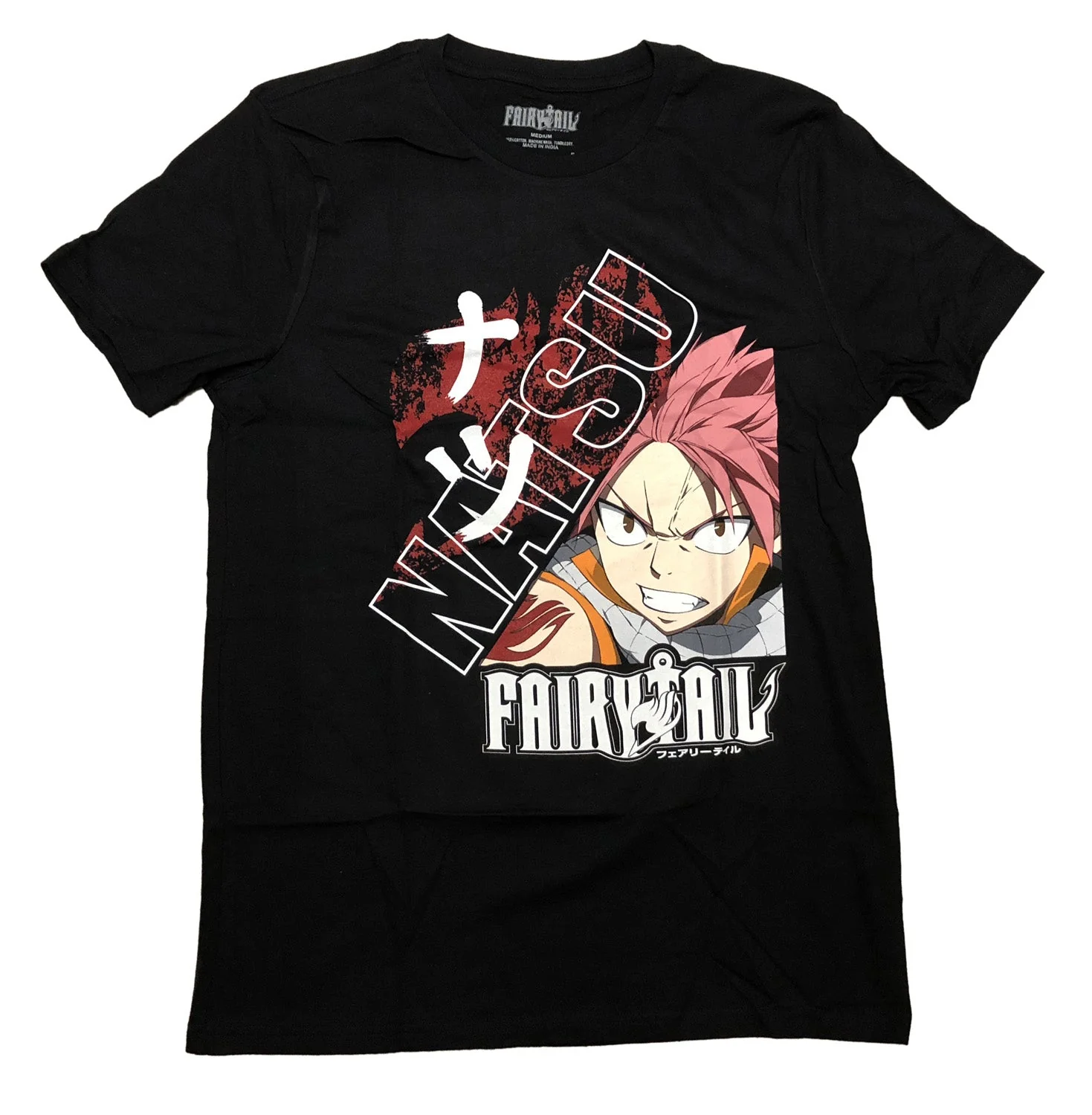 Fairy Tail Natsu Kanji Anime Adult T-Shirt - Image 1