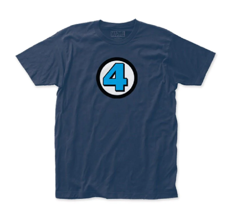 Fantastic Four - 4 Logo Marvel Adult T Shirt - Image 1