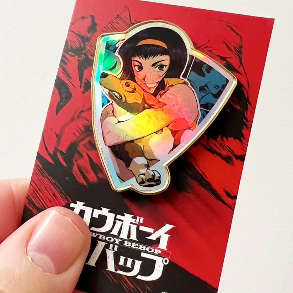 Faye Valentine & Ein - Foil Shield Series - Cowboy Bebop Pin Zen Monkey Studios - Image 2