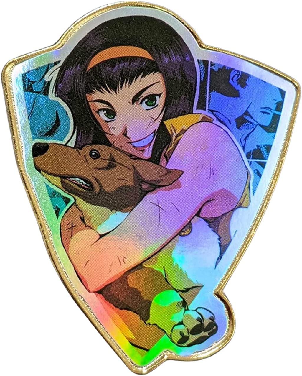 Faye Valentine & Ein – Foil Shield Series – Cowboy Bebop Pin Zen Monkey Studios