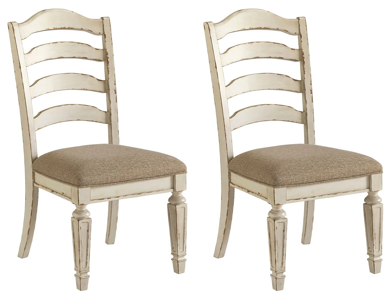 Realyn - Dining UPH Side Chair (Set of 2) - Ladderback - Chipped White - Image 1