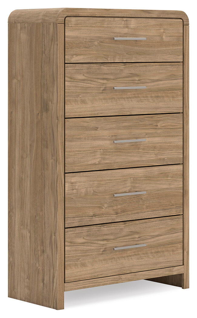 Gramburg – Five Drawer Chest – Warm Natural Brown