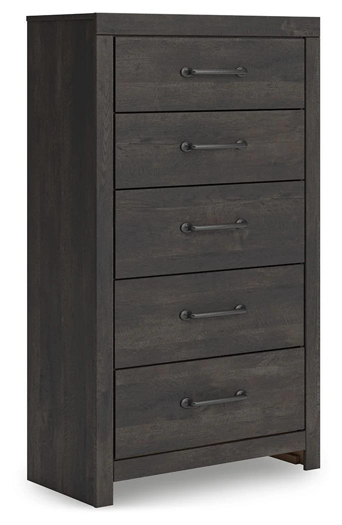 Hollivern - Five Drawer Chest - Dark Gray - Image 1