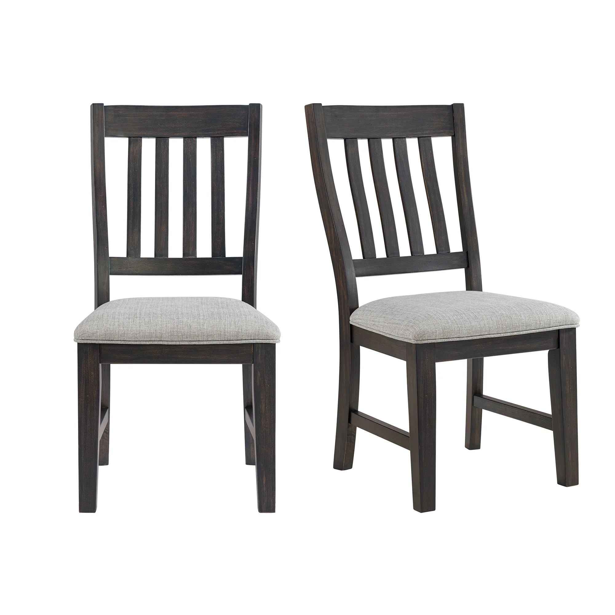 Montrose – Fabric Dining Side Chair (Set of 2) – Espresso / Light Gray