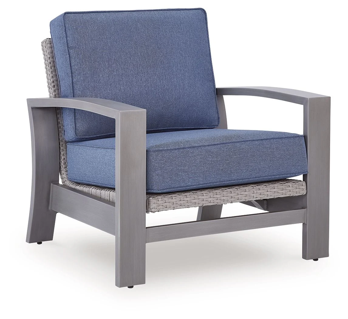 Half Moon Beach - Spring Lounge Chair - Blue / Gray - Image 1