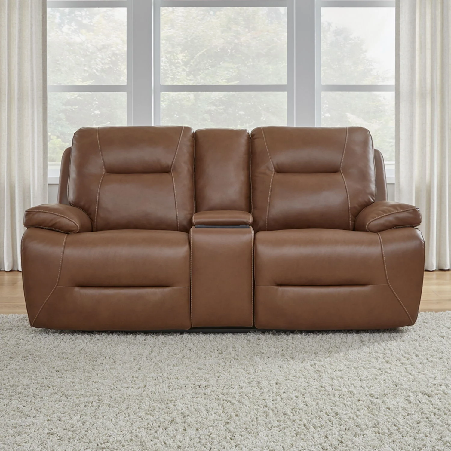 Cameron - Loveseat With Console P3 & ZG - Dakota Saddle - Image 1