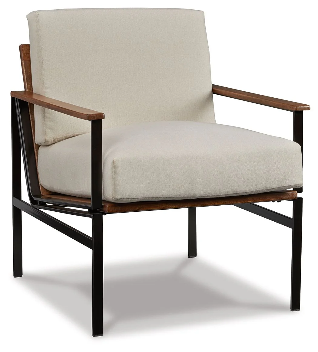 Tilden – Accent Chair – Ivory / Brown