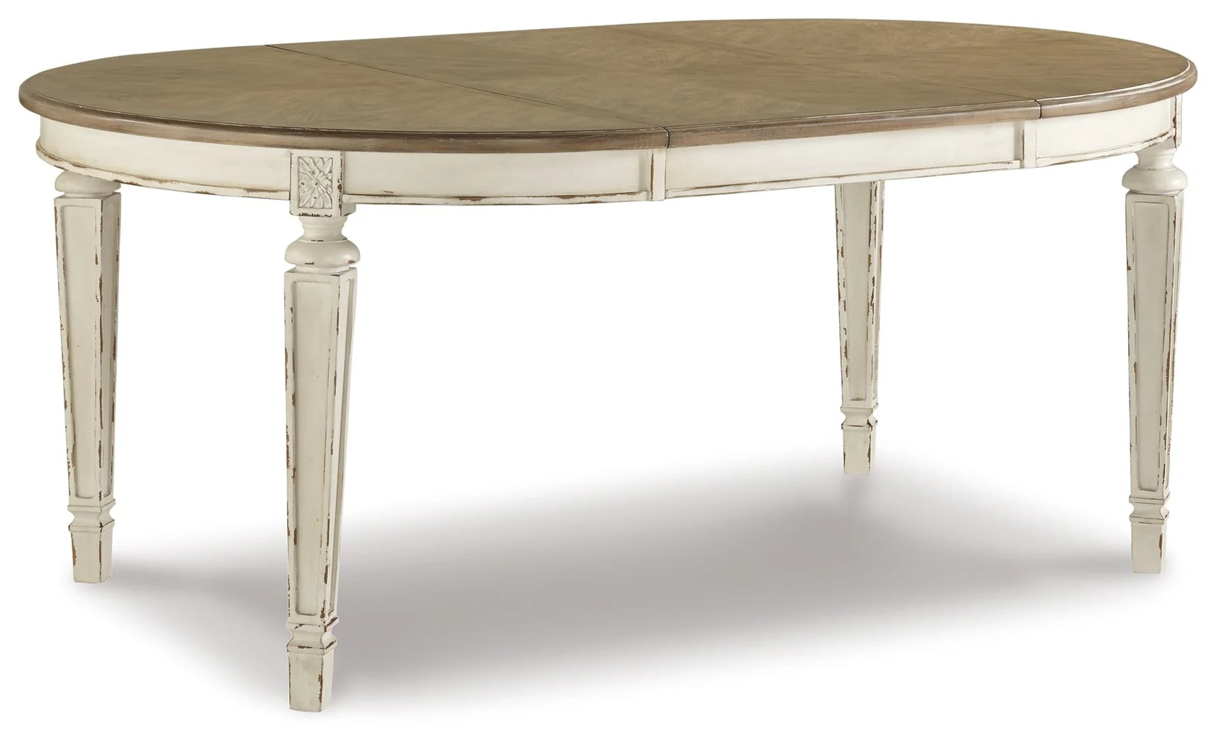 Realyn - Oval Dining Room Extension Table - Chipped White - Image 1