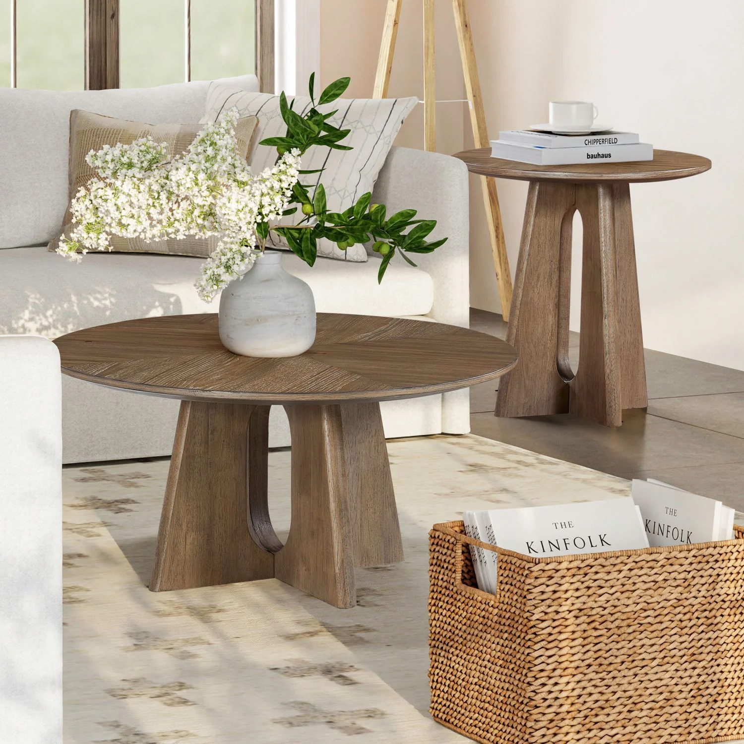 Hendrix Place - 3 Piece Set (Cocktail Table And 2 End Tables) - Natural - Image 1