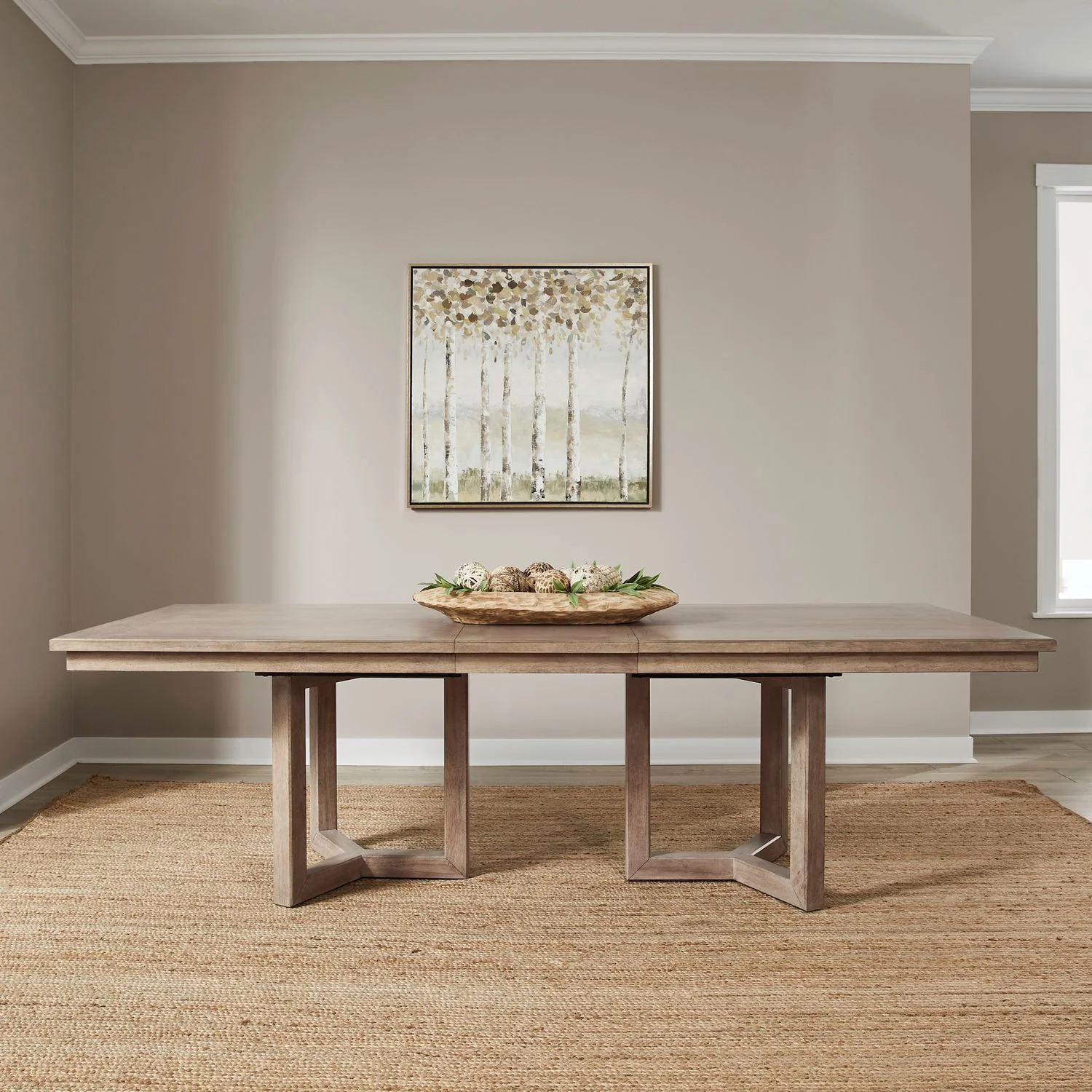 Proximity Place - Double Pedestal Table - Barley Buff - Image 1