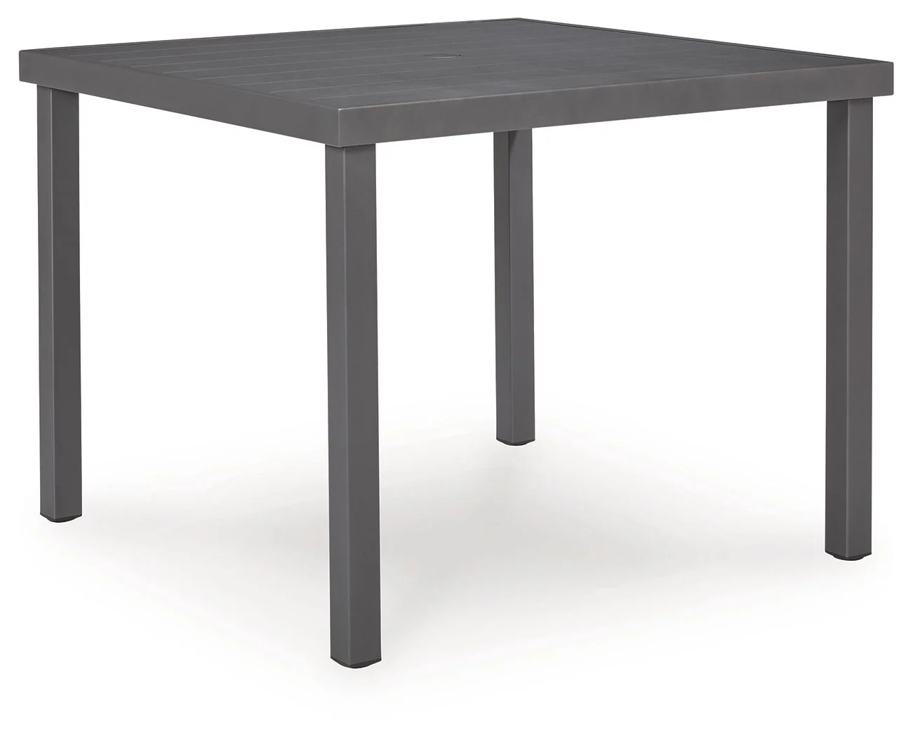 Rocky Creek - Square Dining Table With Umbrella Option - Gray - Image 1