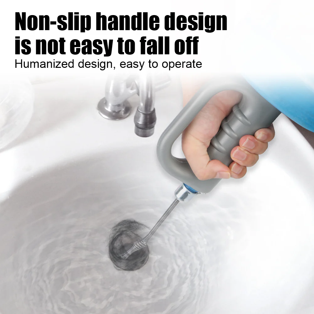 Manual Hand-Crank Drain Snake Shape Plumbing Tool - Image 2