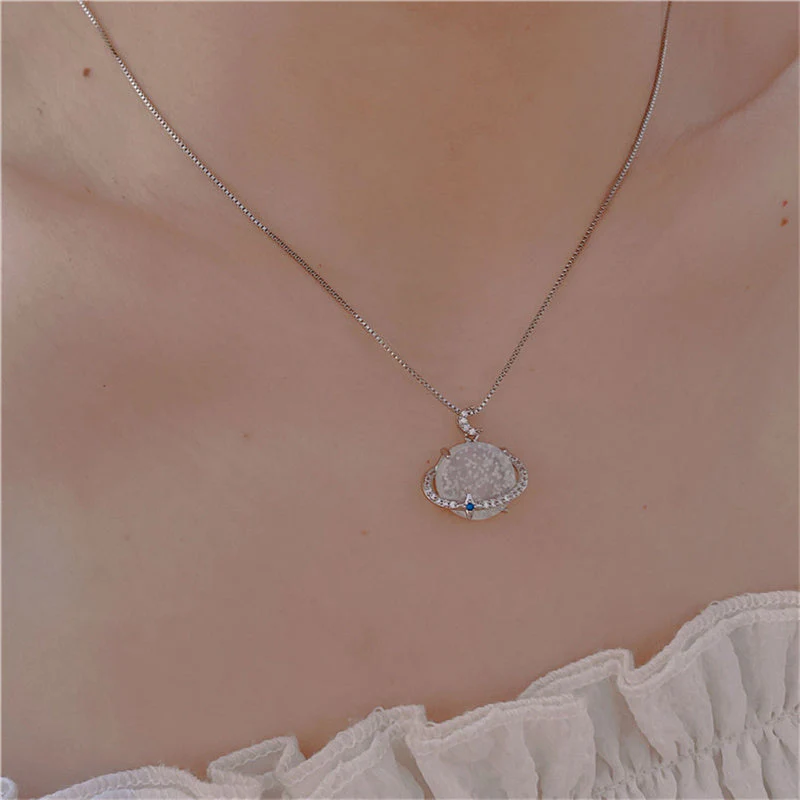 Elegant Lunar Bliss Crystal Necklace - Image 3
