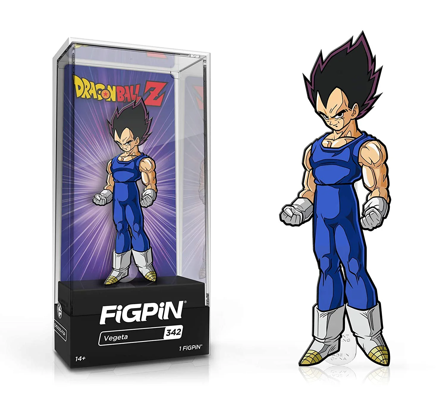 FiGPiN Dragon Ball Super Classic Vegeta #342 with Premium Display Case - Image 1