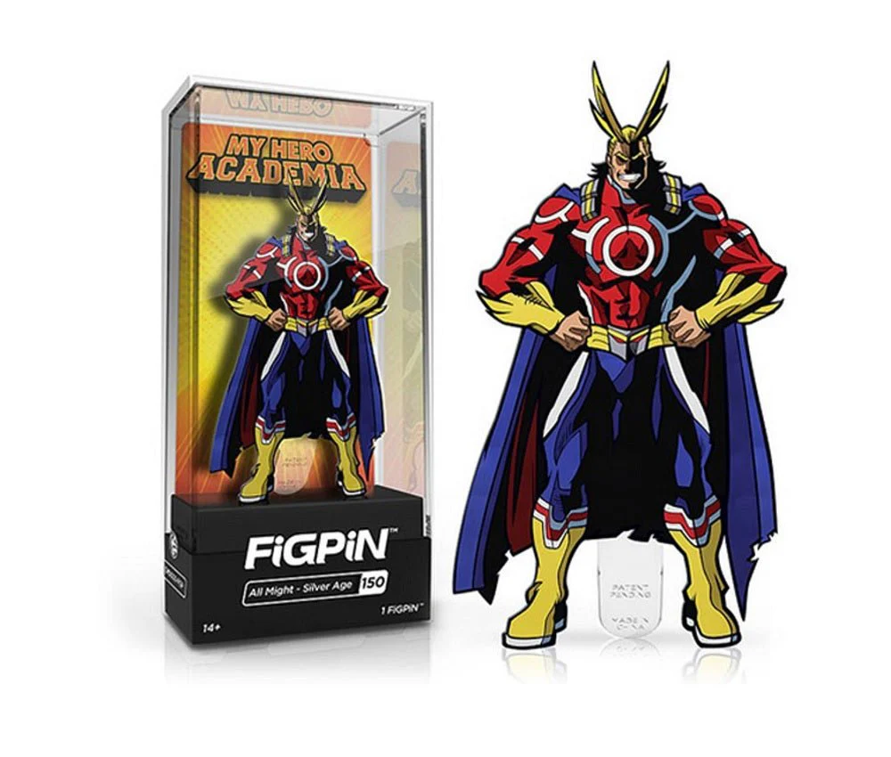 FiGPiN My Hero Academia All Might Silver Age Collectible Pin with Premium Display Case - Image 1