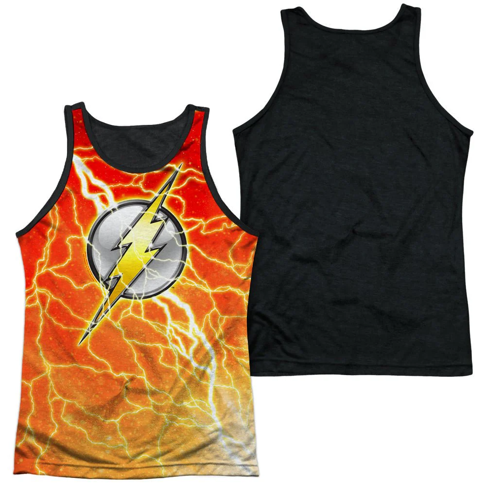Flash Lightning And Symbol Logo DC Comics Sublimation Adult Tank Top - Image 1