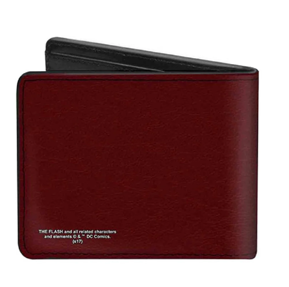 The Flash Logo Burgundy Gold DC Comics Bi-fold Wallet - Image 2