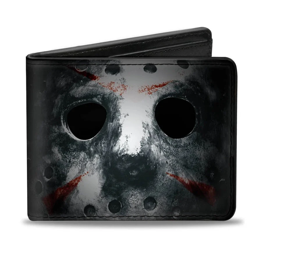 Friday the 13th Jason Mask Close Up Horror Bifold Wallet